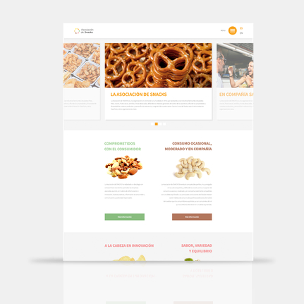 Diseñadores de páginas web en Barcelona. Diseño y programación de la página web de la Asociación de Snacks y su blog Snackeando